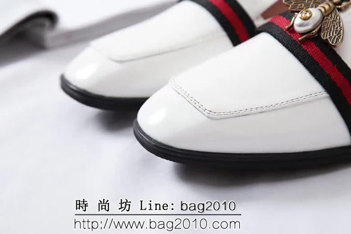 GUCCI古馳 時尚舒適 白色女士單皮鞋 QZS2255